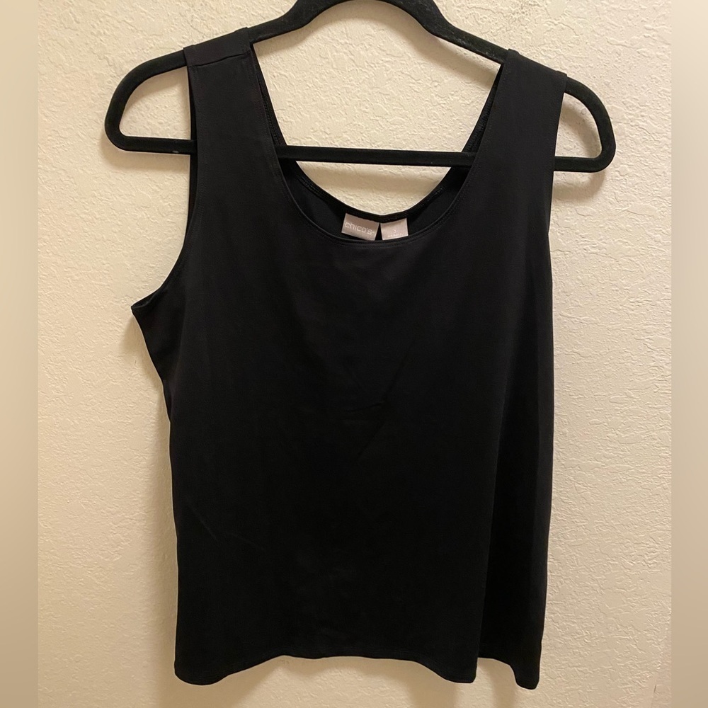 Chico's Microfiber Contemporary Tank Basic Knit Black Size XL New With Tag